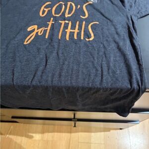 Hallmark Black Tee with Orange Text